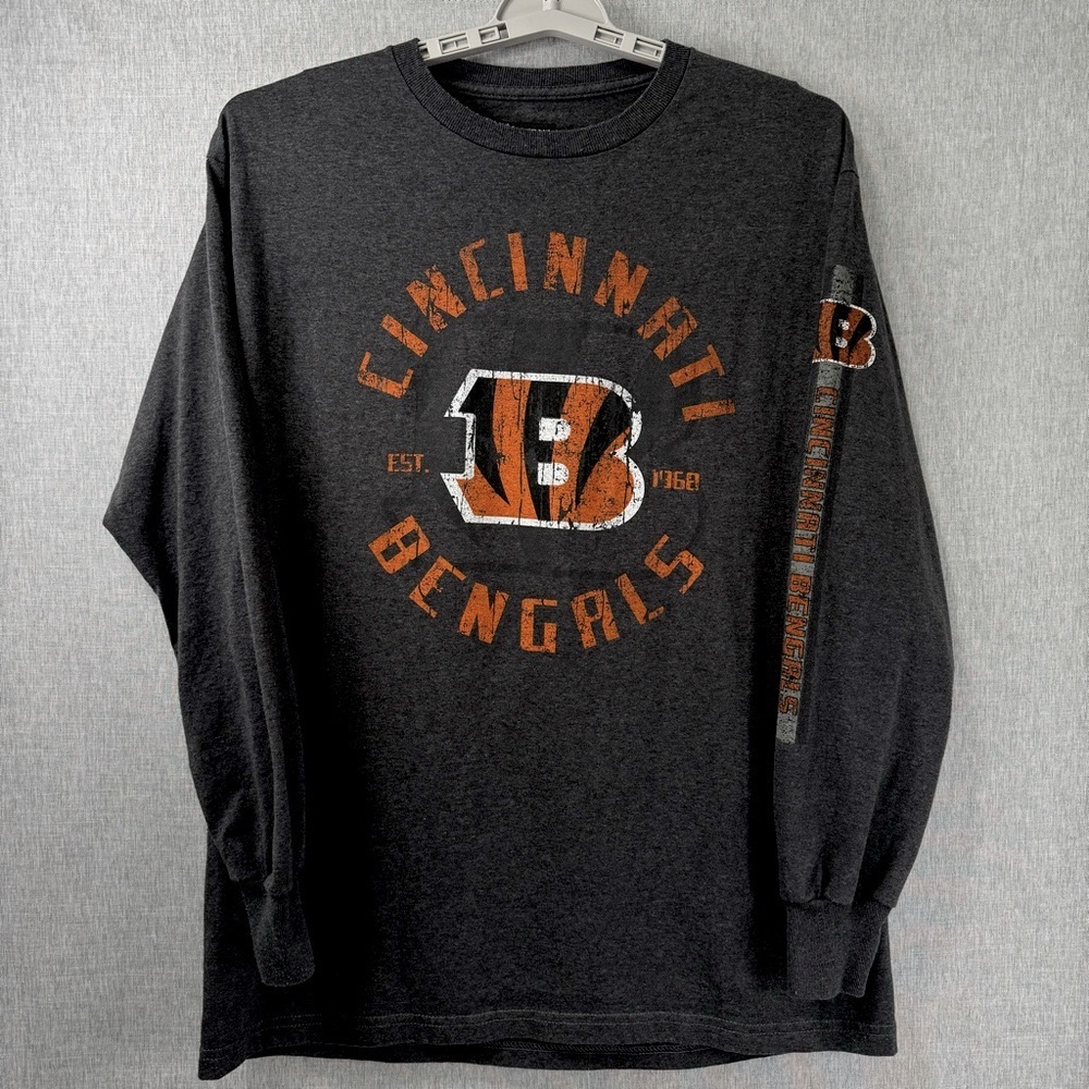 Men’s Large NFL Apparel Gray Cincinnati Bengals Long Sleeve Shirt - Football
